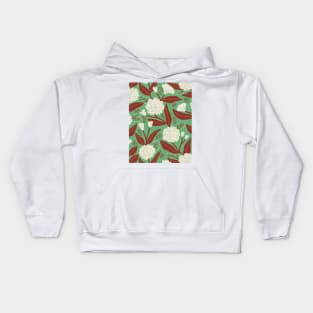 Rose garden in white and green Kids Hoodie